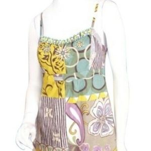 CAbi Beaded Neckline Sun Dress Size 8